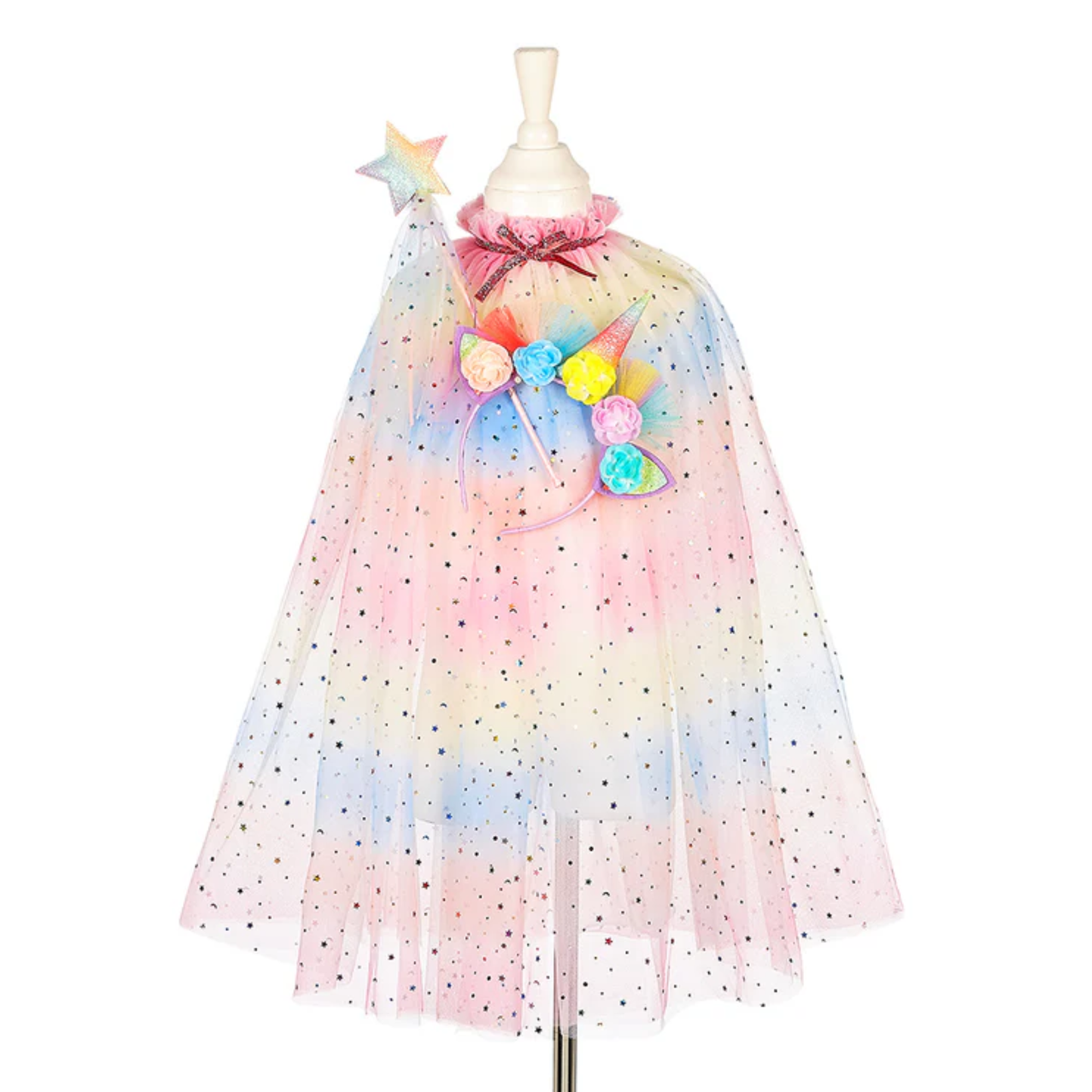 Déguisement - Ensemble cape licorne, diadème et baguette - Souza