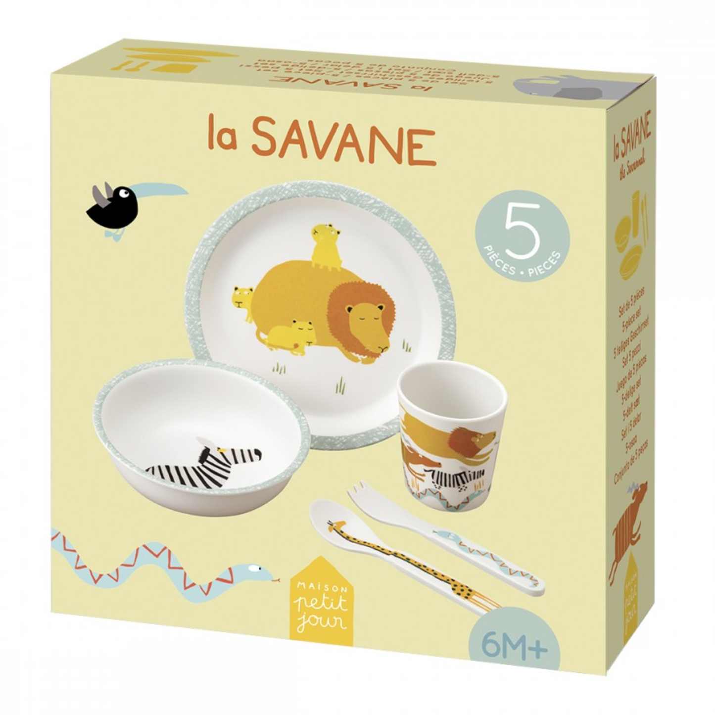 Coffret de vaisselle - La savane - Petit Jour