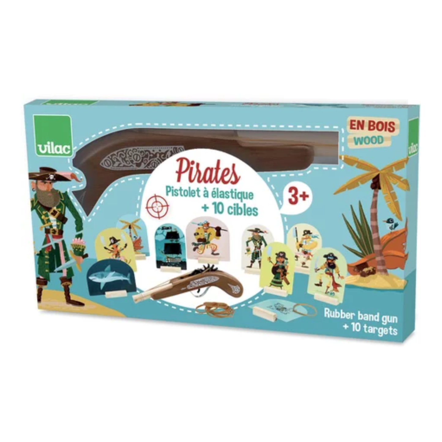Pistolet en bois à élastiques - Pirates - Vilac