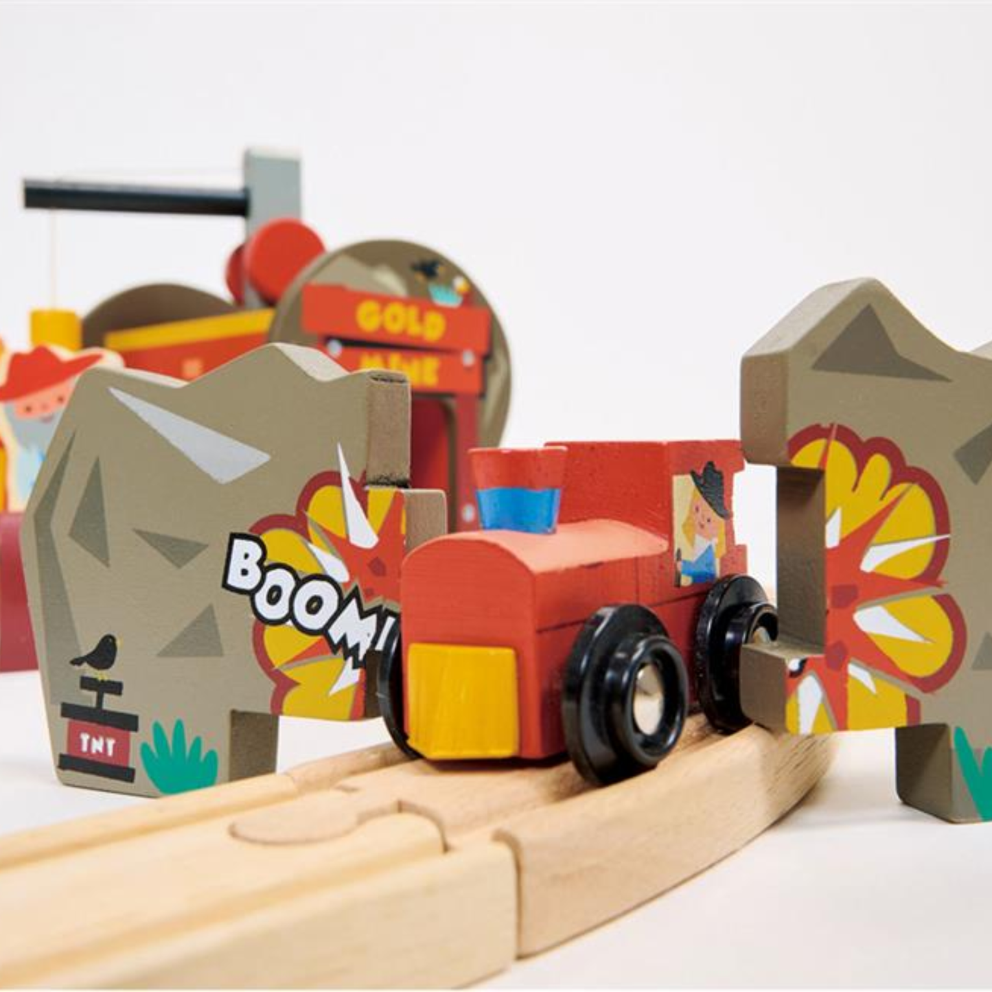 Circuit de train en bois - La Mine d'Or