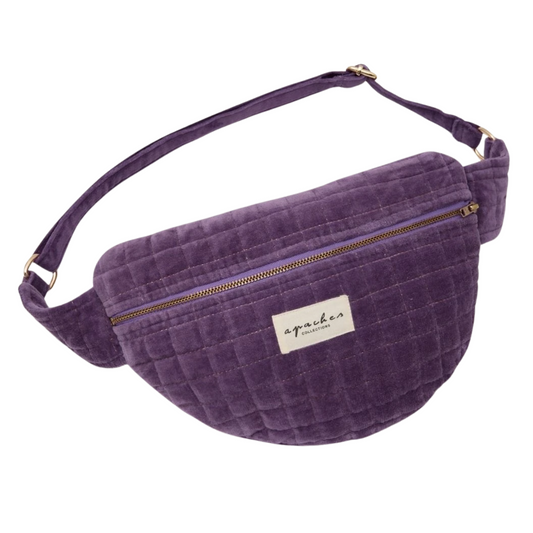 Big Sac Banane Keli - Velours Lisse Mauve - Apaches