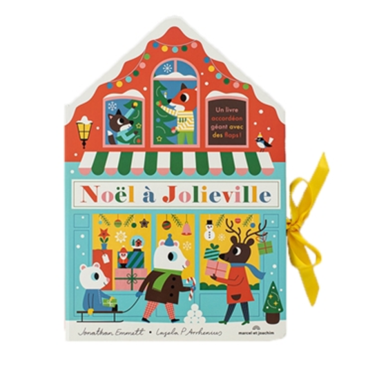 Noël à Jolieville : un livre accordéon géant avec des flaps ! - Livre de Noël