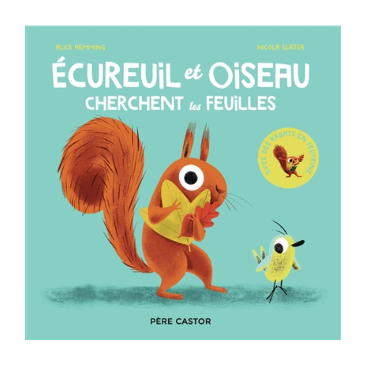 Ecureuil et Oiseau cherchent des feuilles