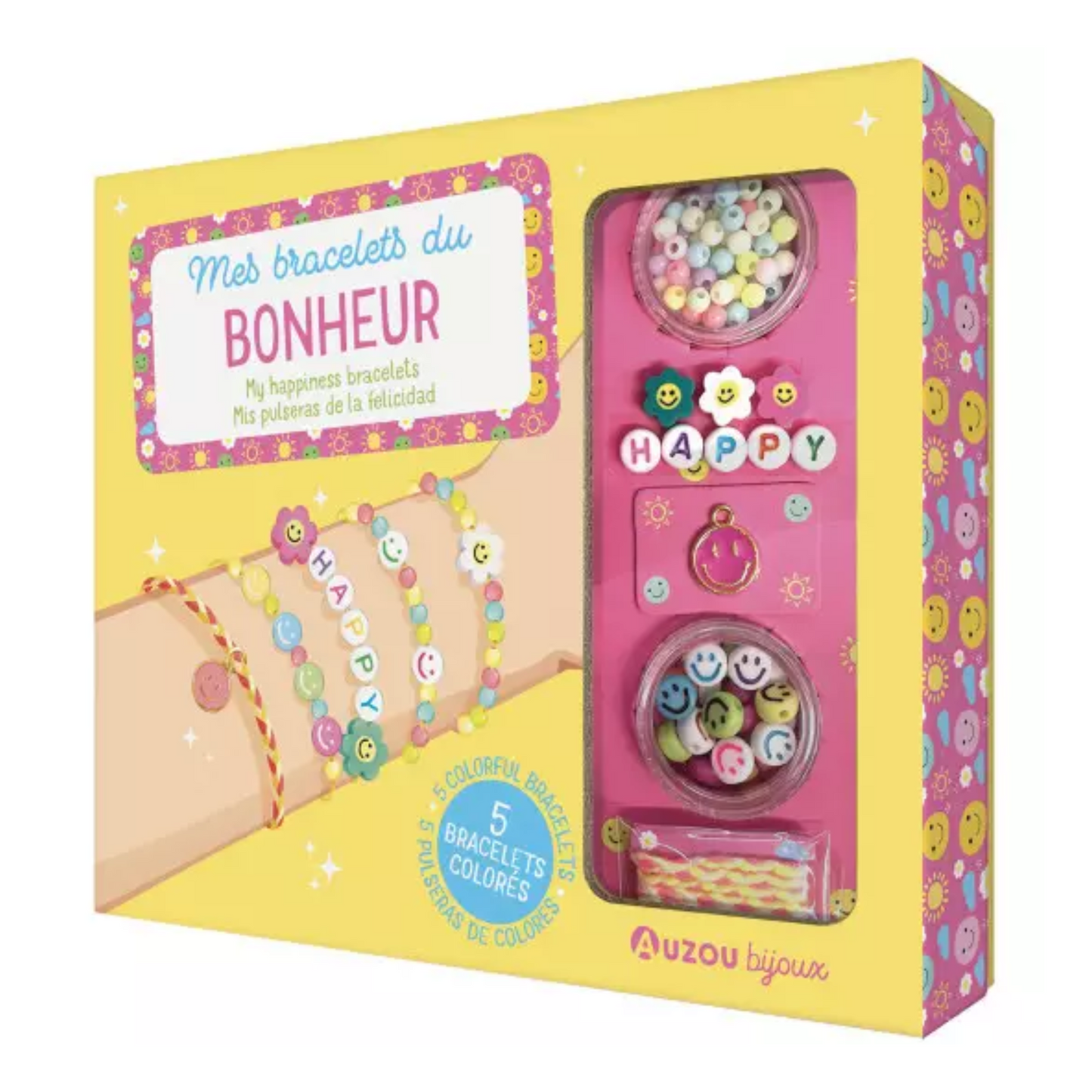 Mes bracelets du bonheur : 5 bracelets colorés - Coffret DIY - Auzou