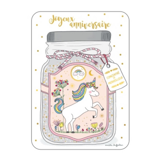 Carte postale - Licorne Joyeux anniversaire