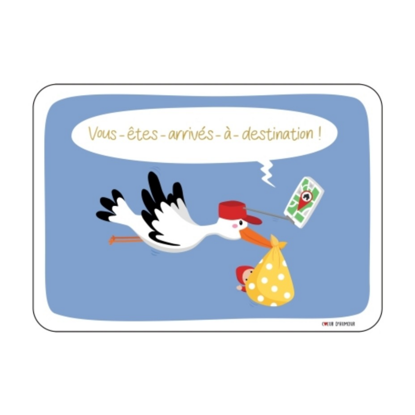 Carte postale - Naissance cigogne