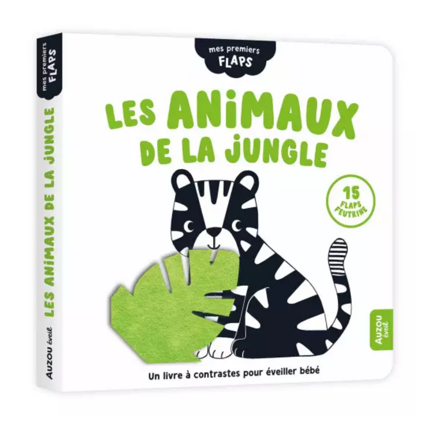 Les animaux de la jungle : un livre à contrastes pour éveiller bébé