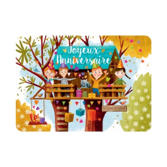 Carte postale - Joyeux Anniversaire Cabane dans les Arbres