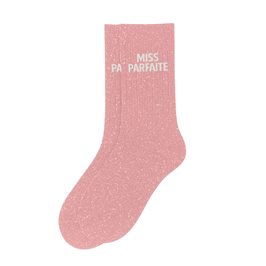 Chaussettes à paillettes "Miss Parfaite" Rose Babydoll - Woom