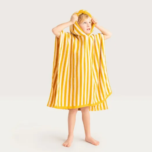 Poncho de plage - Imprimé rayures jaunes - Swim Essentials