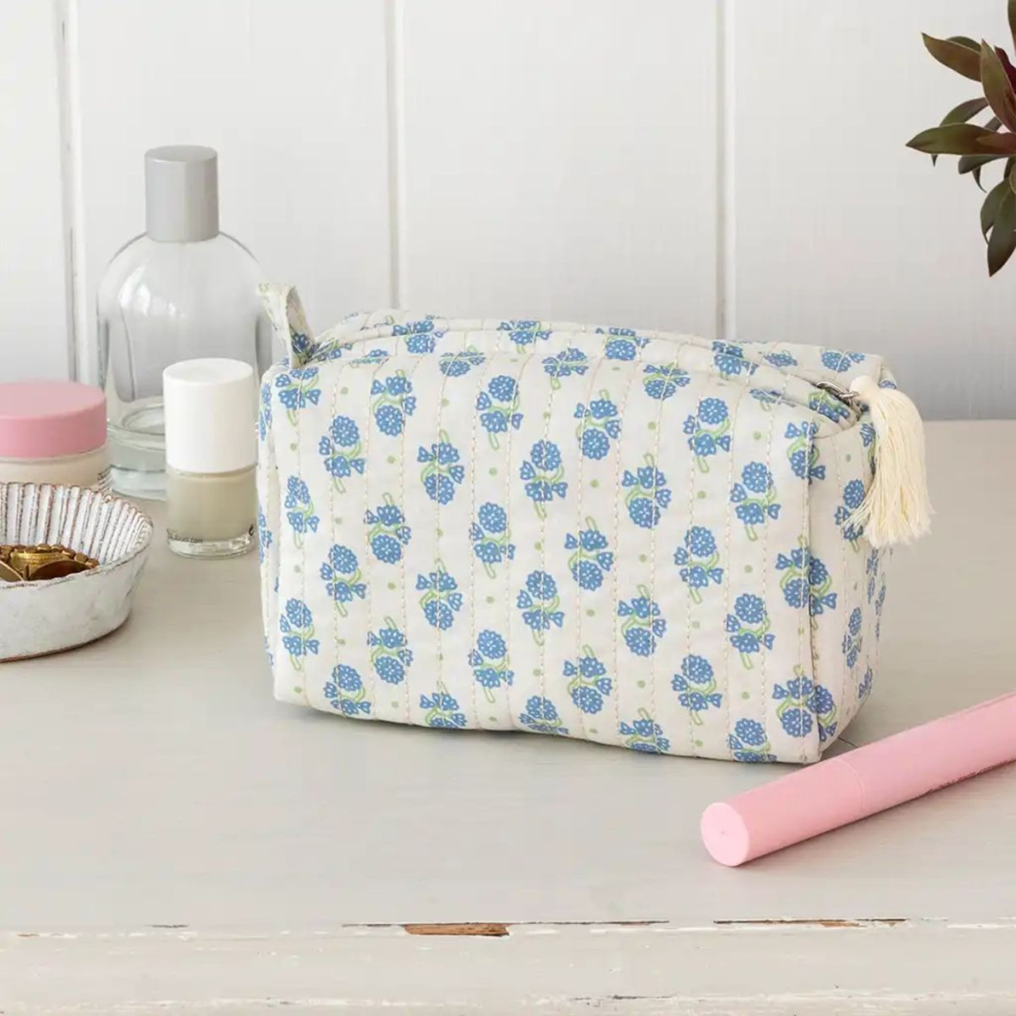 Trousse de maquillage matelassée - Cornflower - Rex London