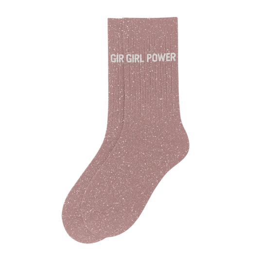 Chaussettes à paillettes "Girl Power" Rose Gold - Woom