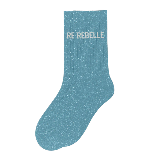 Chaussettes à paillettes "Rebelle" Turquoise – Woom