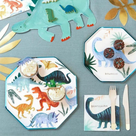Lot de 16 serviettes de table Royaume des Dinosaures - Meri Meri