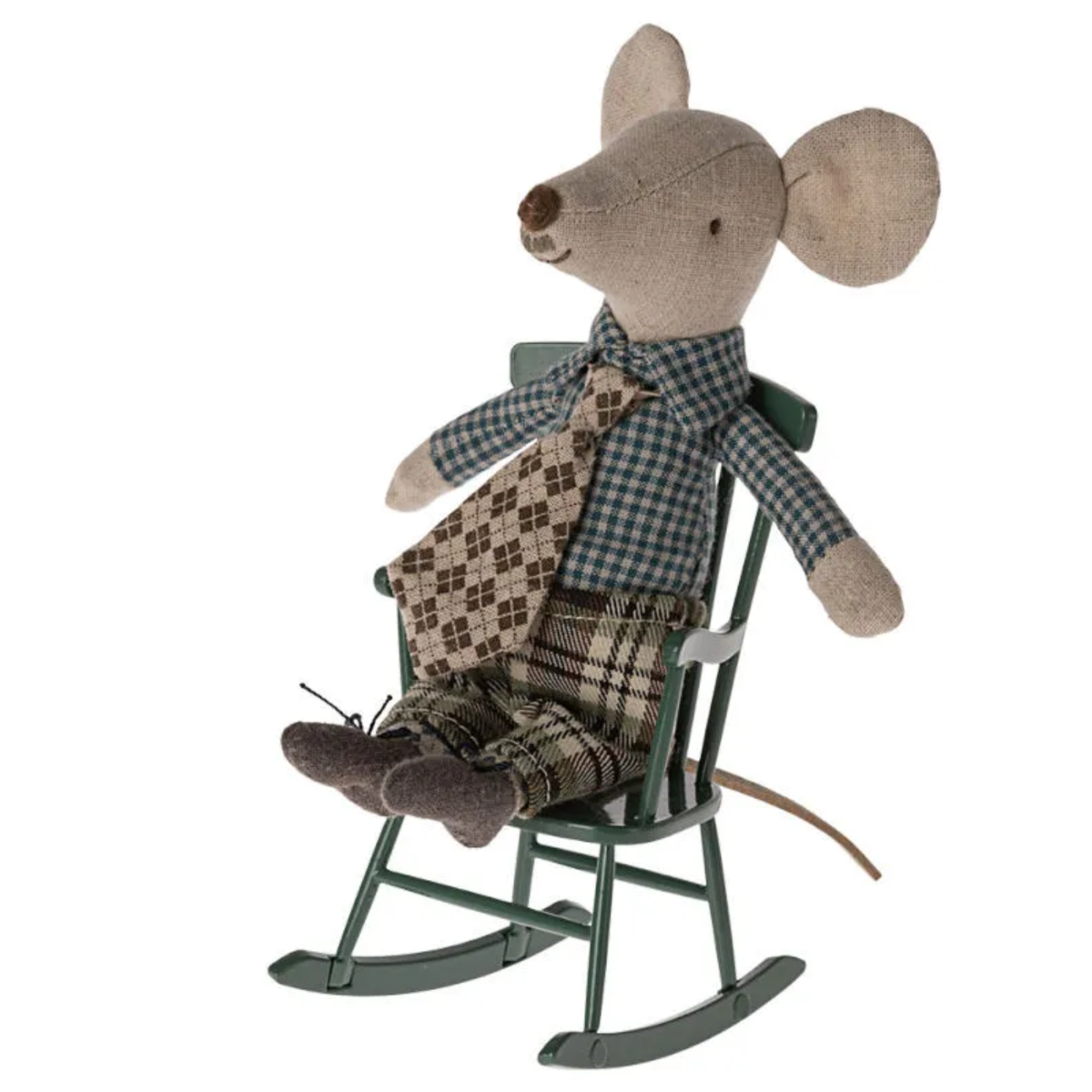 Maileg - Chaise à Bascule Miniature pour Souris - Vert Foncé