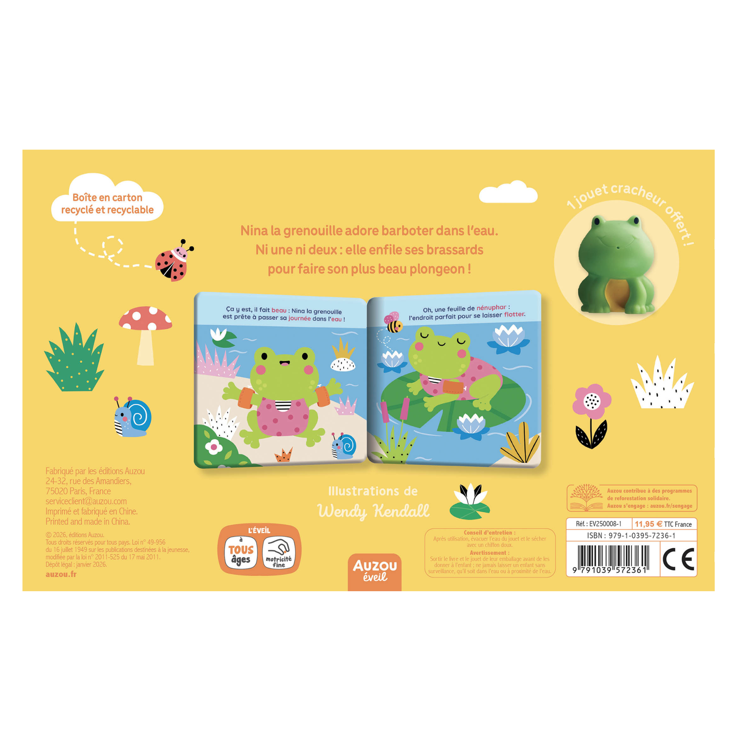 Nina la grenouille - Coffret de bain - Auzou