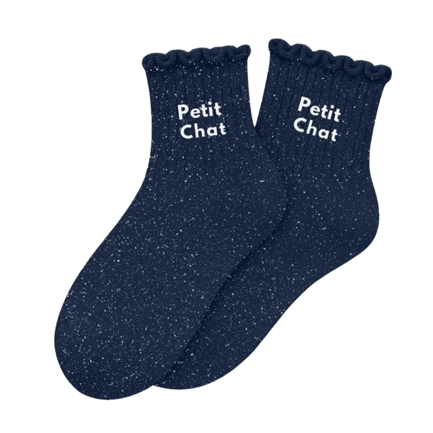 Chaussettes à paillettes "Petit Chat" Marine - Woom