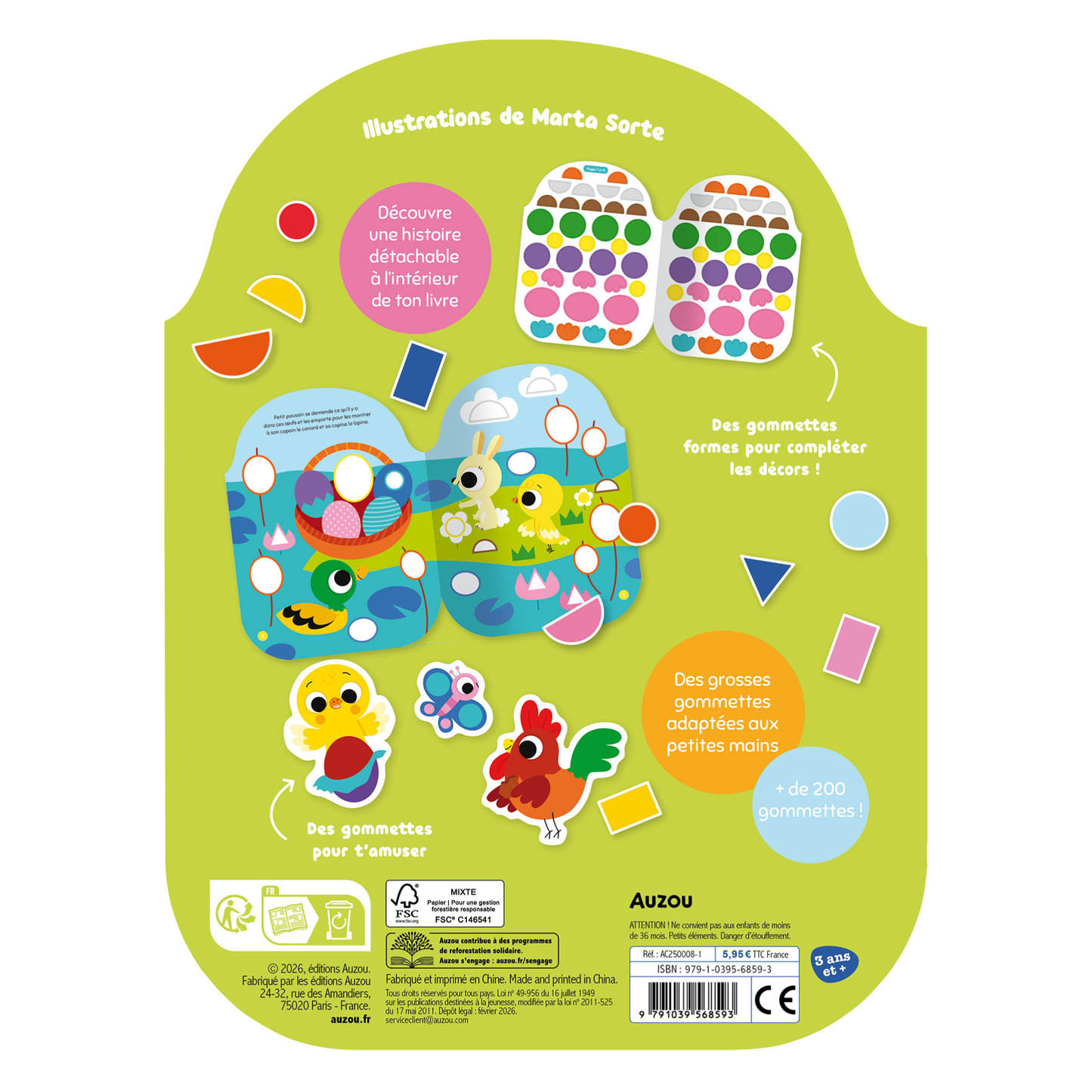 Cahier de gommettes formes - L'aventure de petit poussin