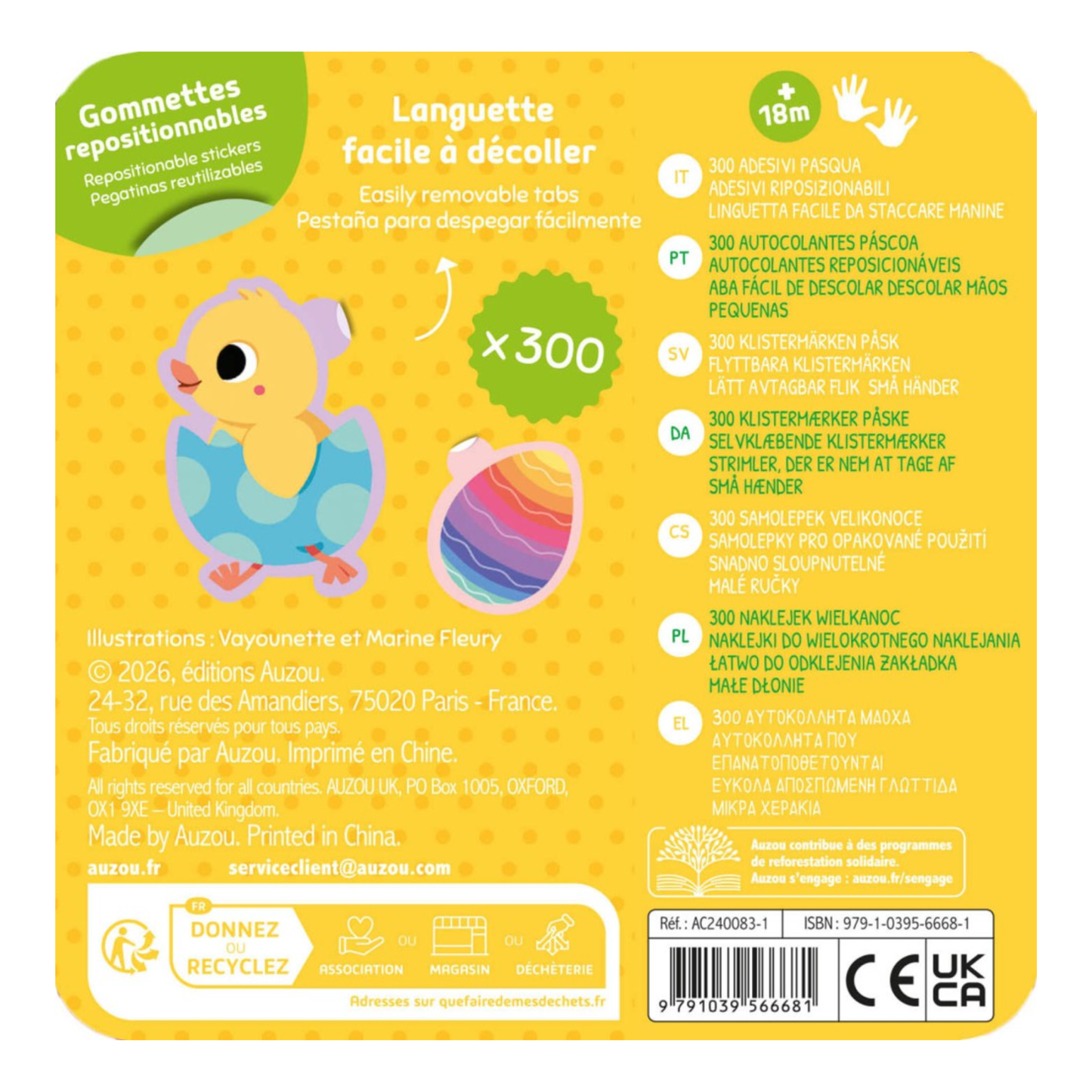 Boite de 300 gommettes métal - Pâques