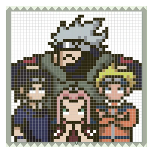Je colorie Naruto en pixels - Fleurus