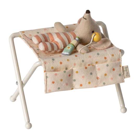Table à langer pour bébé souris - Blanc cassé - Elément miniature Maileg
