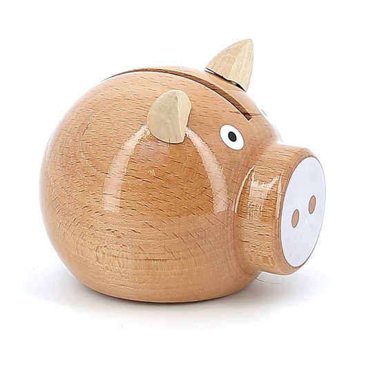 Tirelire cochon bois naturel - Vilac