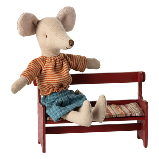 Banc rouge pour souris - Elément miniature Maileg