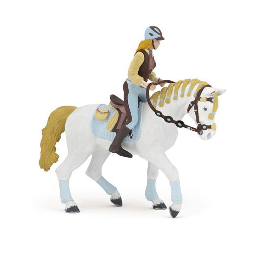 Figurines cavalière fashion bleue - Papo