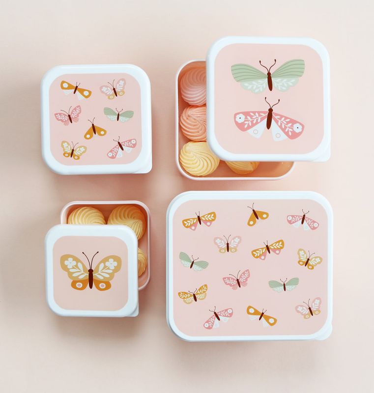 Lot de 4 boîtes à goûter Papillons - A little lovely company