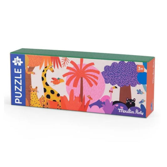 Puzzle 24 pièces - La jungle arc en ciel - Les Toupitis - Moulin Roty