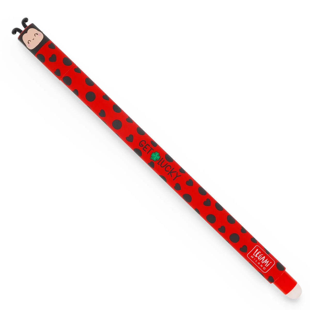 Legami - Stylo à Encre Gel Effaçable Ladybug « Get Lucky» - Erasable Pen