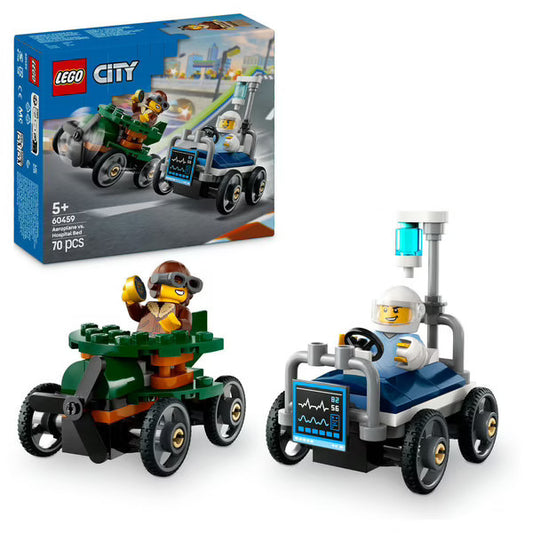 LEGO - City - Pack de bolides de course : avion contre lit d'hôpital