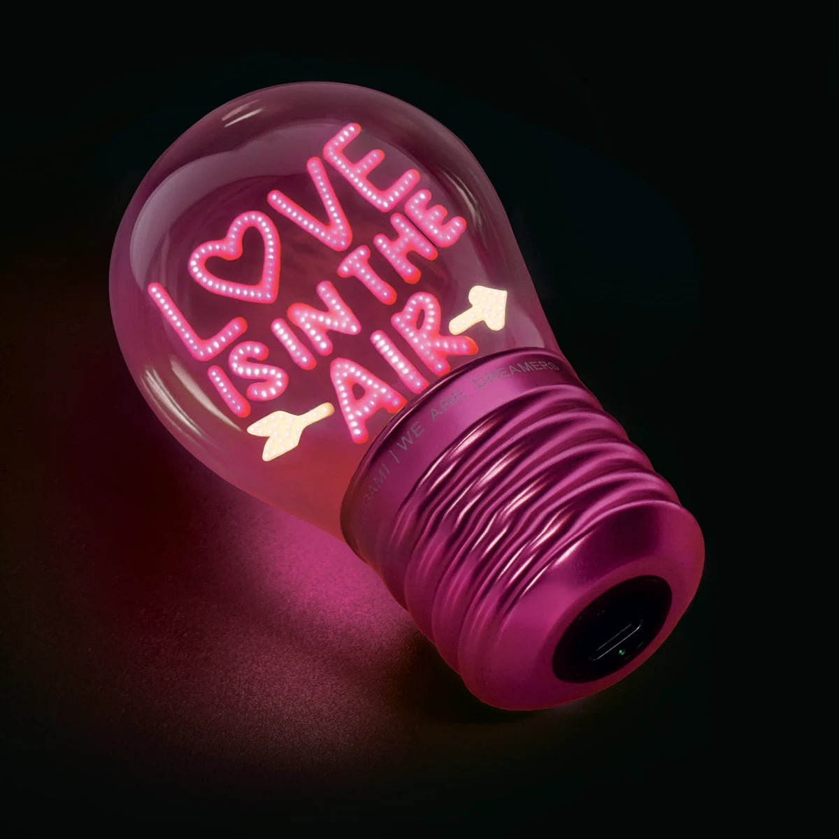 Legami - Set de 2 Stylos à Encre Gel Effaçable Saint-Valentin + Lampe Décorative de Table en Forme d’Ampoule - Love is in the Air