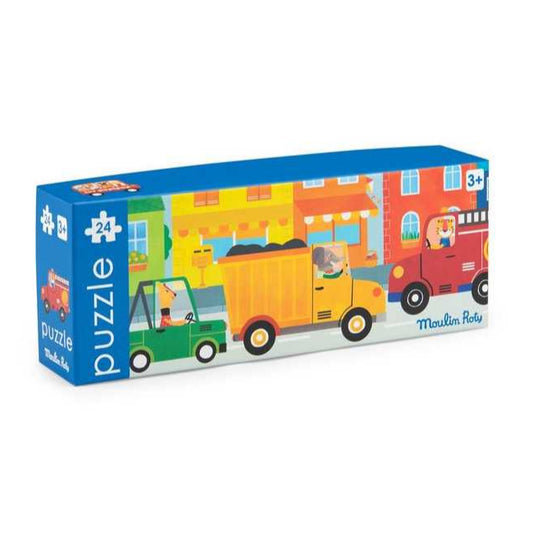 Puzzle 24 pièces Les véhicules - Les Popipop - Moulin Roty