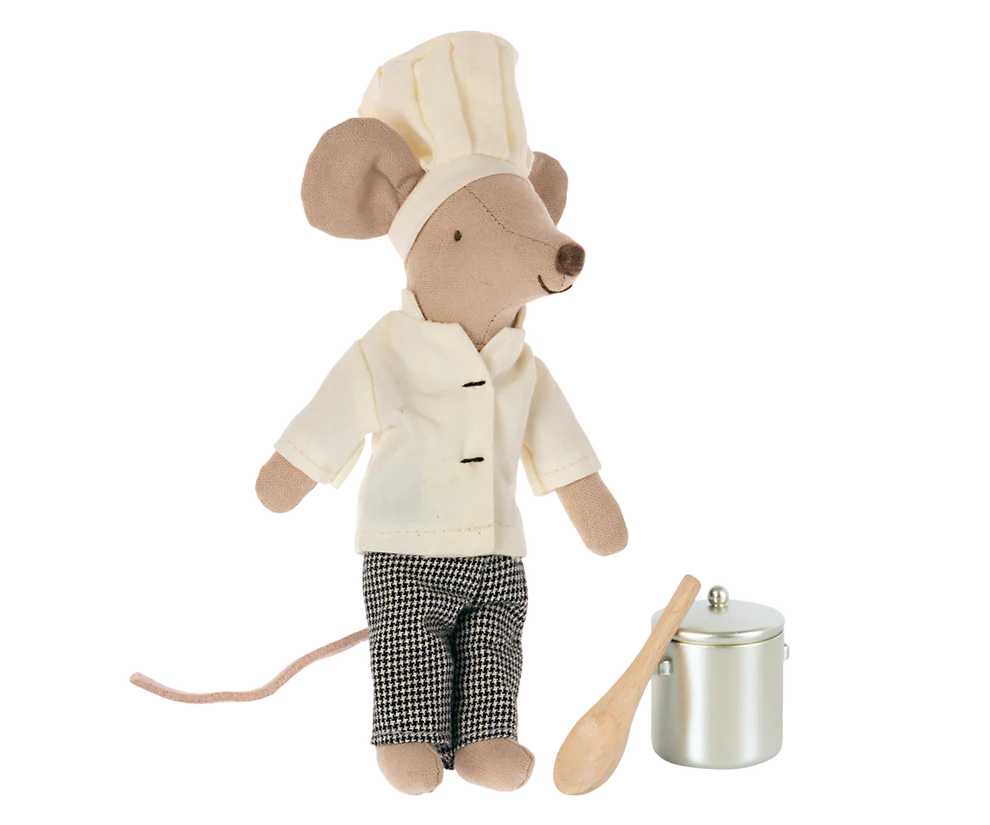 Chef souris avec marmite et cuillère
