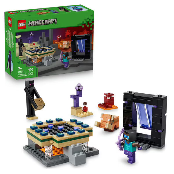 LEGO - Minecraft - Voyage à travers les Portails du Nether et de l’Ender