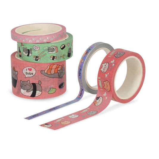 Legami - Lot de 5 rubans adhésifs en papier - Chat