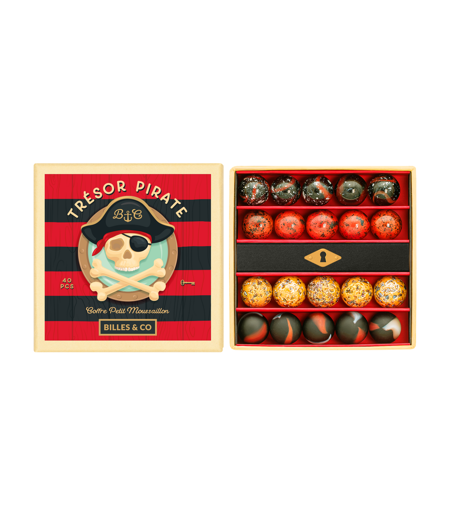 Petit coffret de billes - Trésor de pirates - Billes and co