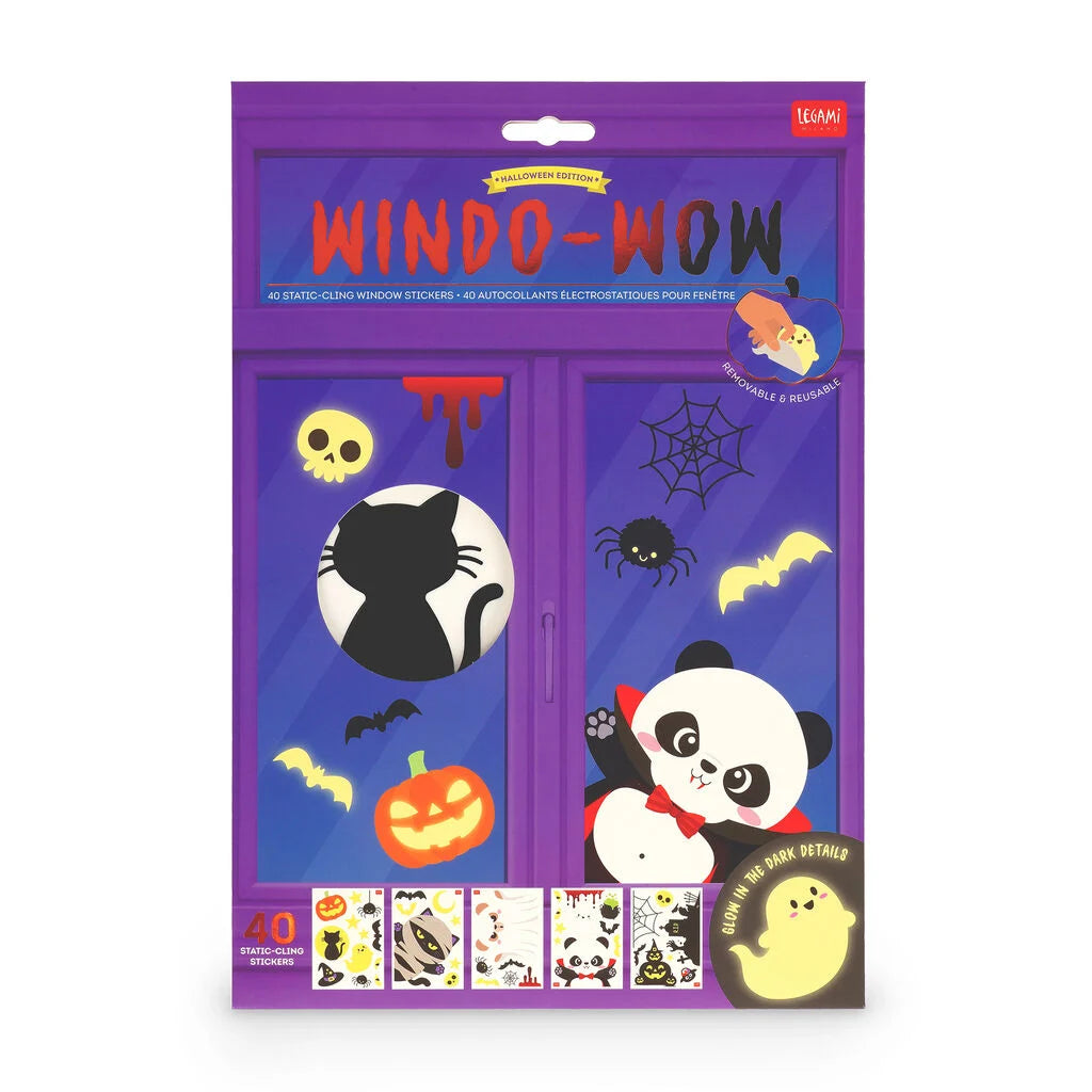 Legami - Lot de 40 Autocollants Fenêtre Windo-Wow - Halloween