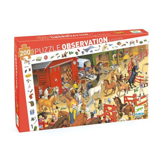 Puzzle d'observation Equitation - 200 pièces - Djeco