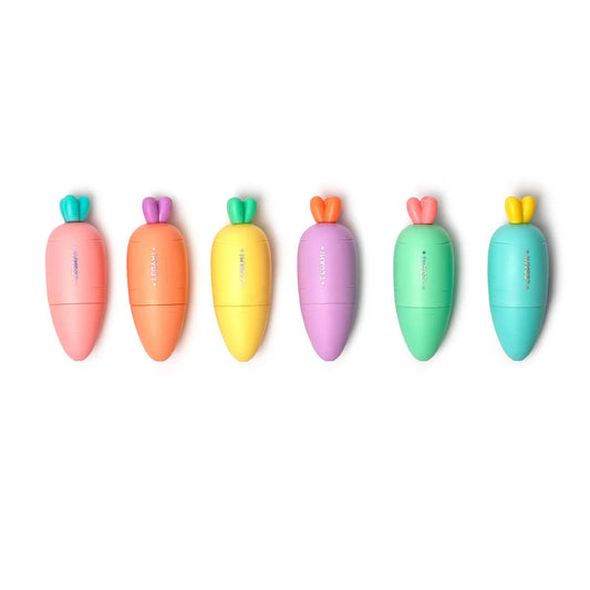Legami - Set de 6 Mini Surligneurs - Carotte