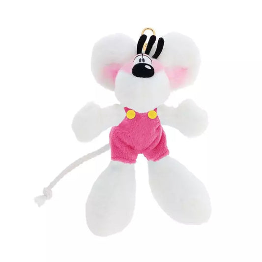 Diddl - Porte clés peluche - Diddl en salopette rose