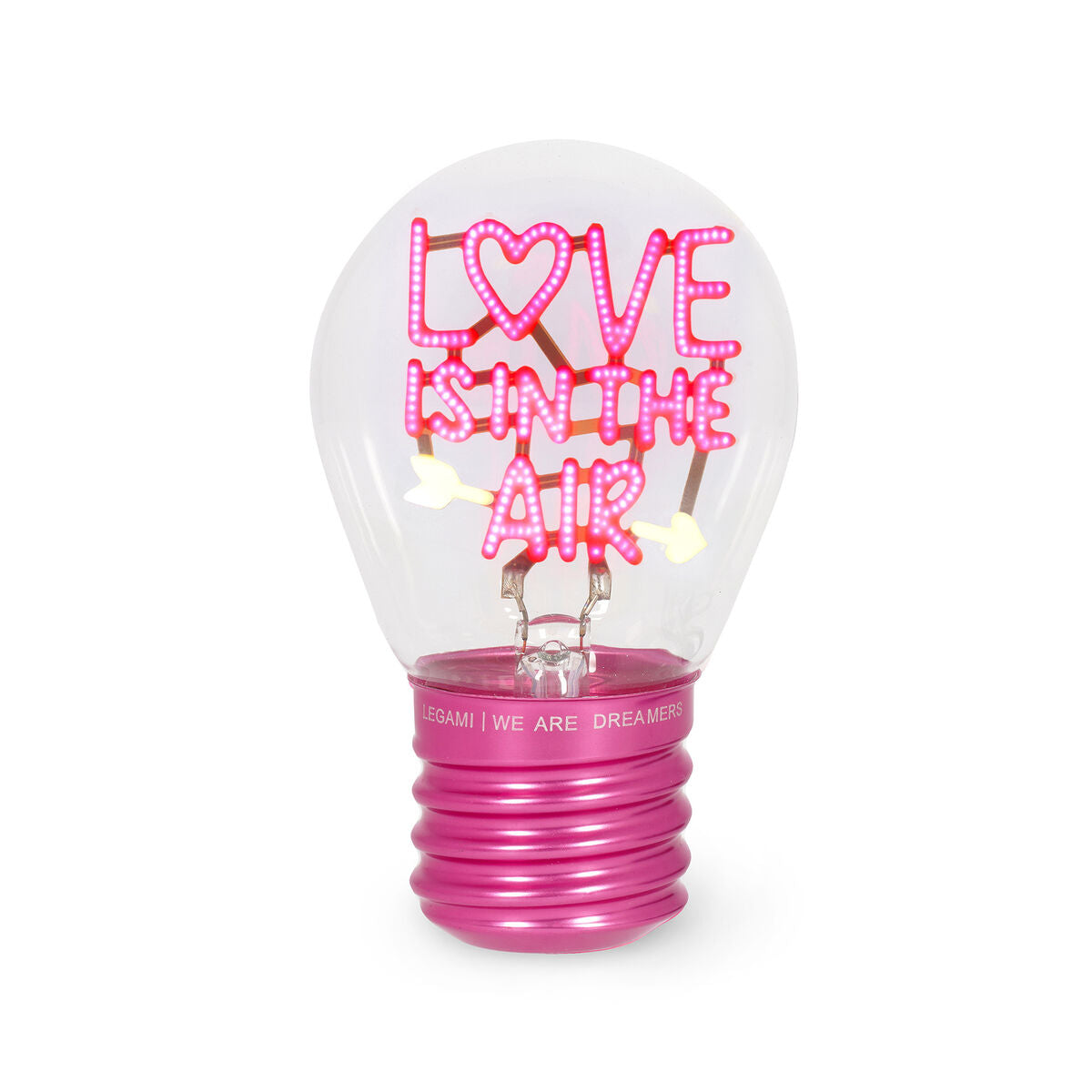 Legami - Lampe Décorative de Table en Forme d’Ampoule - Love is in the Air - Bulb Fiction