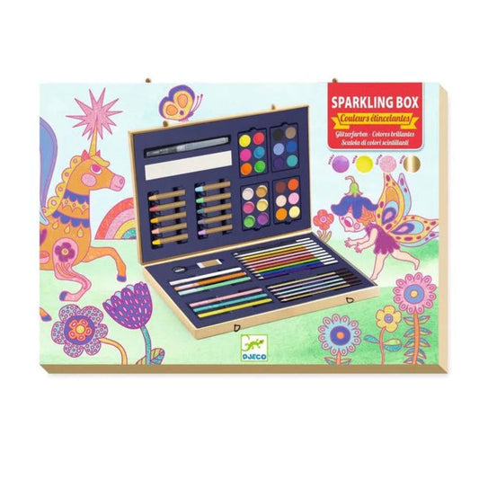 Mallette de dessin en bois Sparkling color box - Djeco