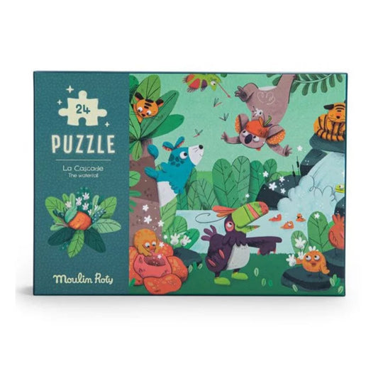 Puzzle phosphorescent La cascade Dans la jungle - 24 pièces - Moulin Roty