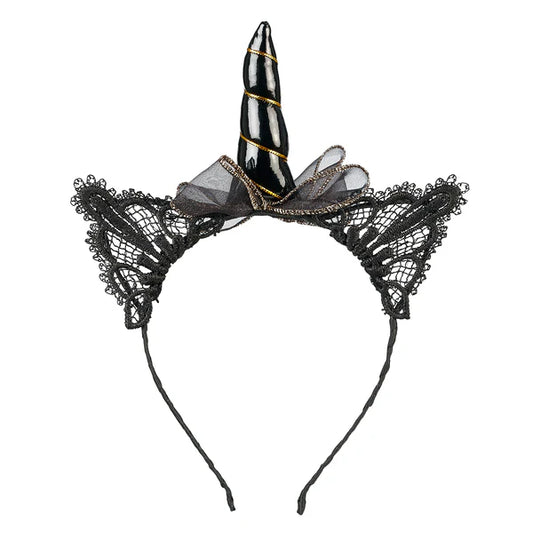 Serre-tête - Licorne Glynda noire - Halloween - Souza