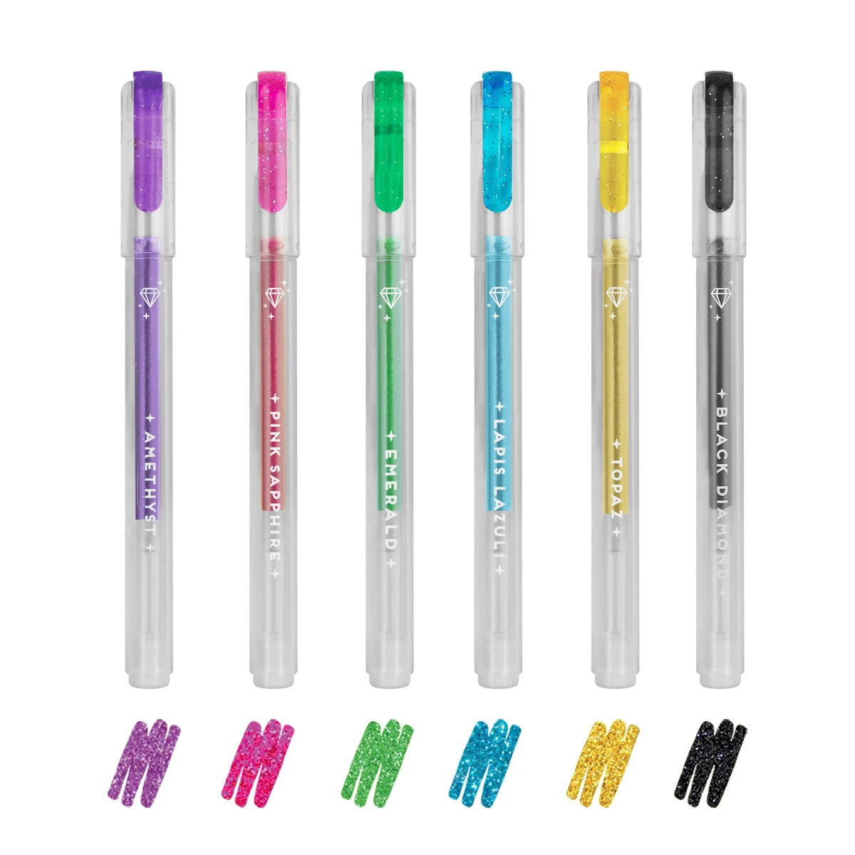 Legami - Set de 6 mini stylos à encre gel pailleté - Shine Like a Diamond