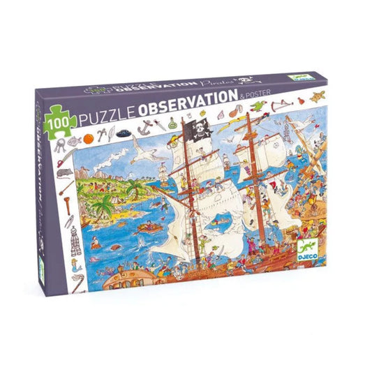 Puzzle d'observation Les pirates - 100 pièces - Djeco