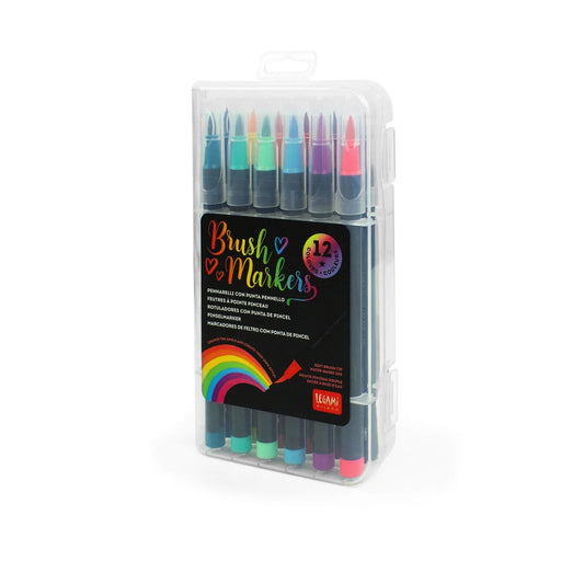 Legami - Set de 12 feutres à pointe pinceau - Brush Markers