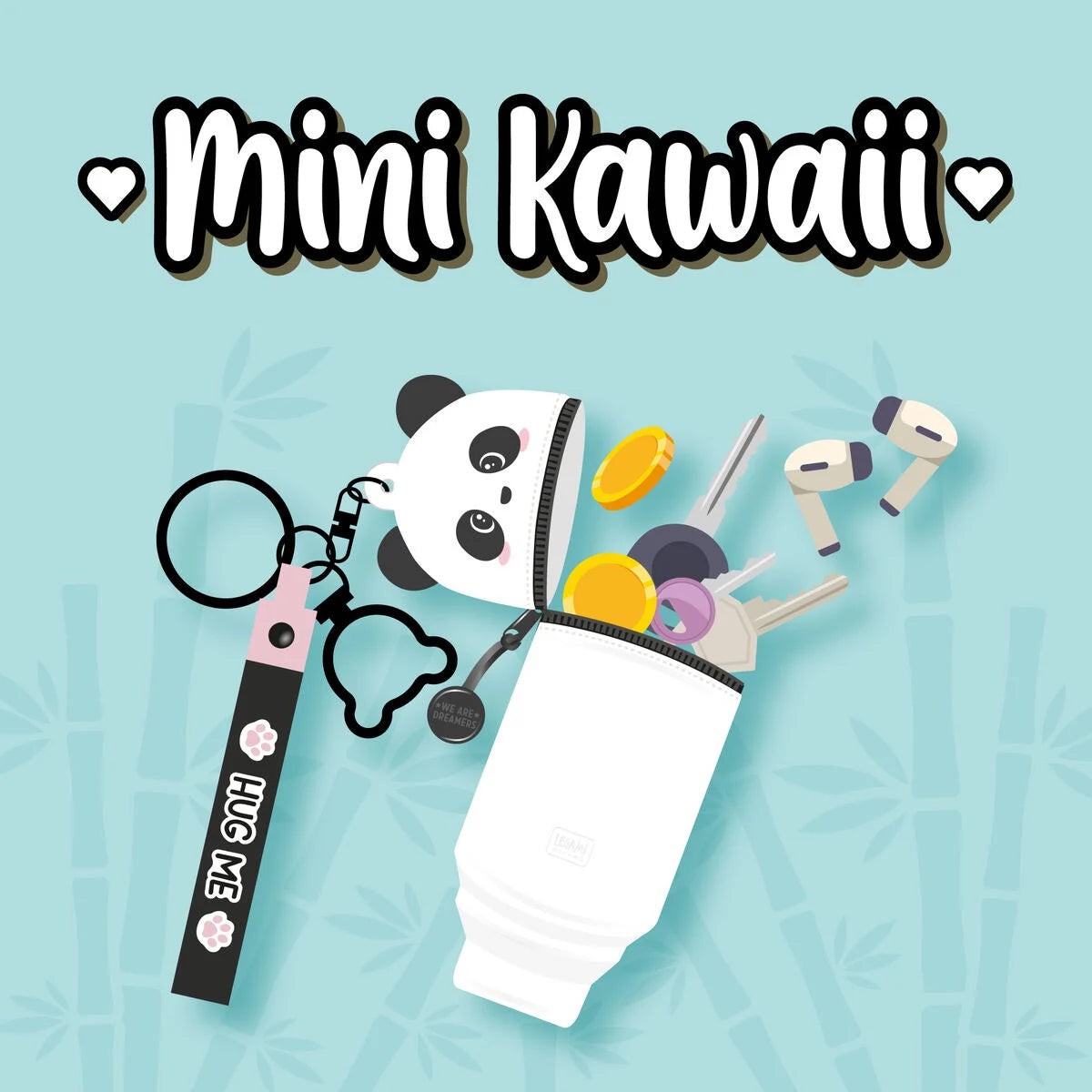 Legami - Porte-Monnaie Porte-Clés - Panda - Mini Kawaii